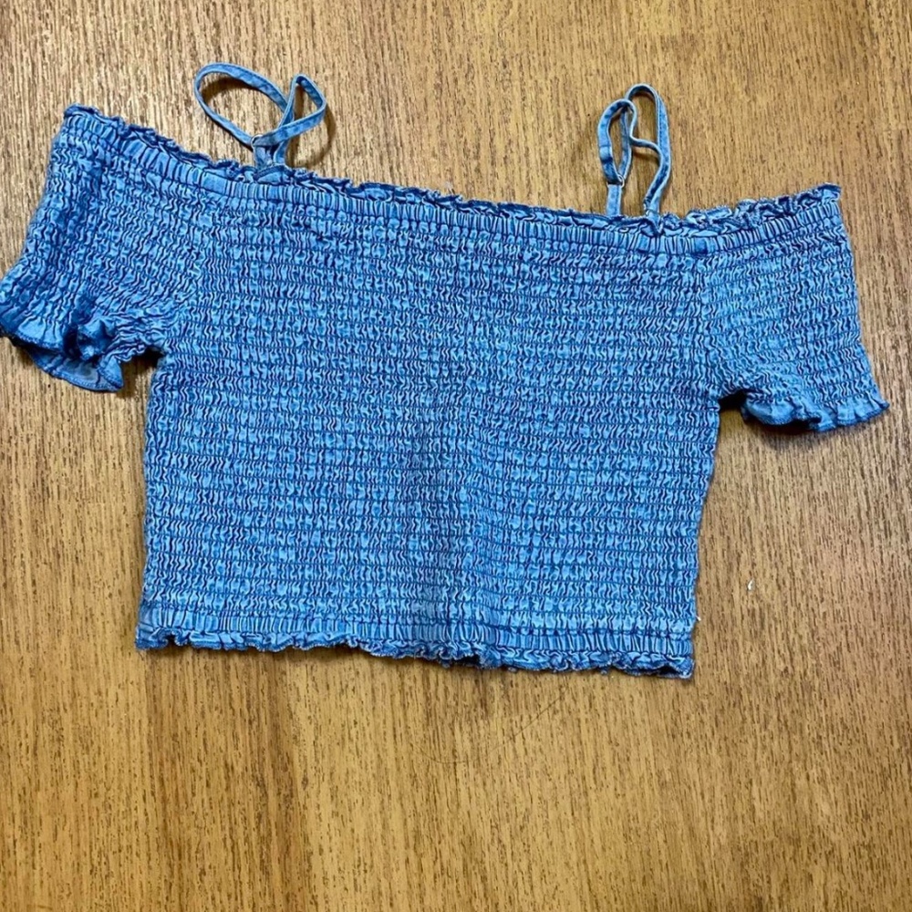 Light blue crop top
